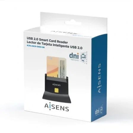 Aisens Lector de Tarjeta Inteligente DNI ASCR-SN05-BK Negro Aisens Lector de Tarjeta Inteligente DNI ASCR-SN05-BK Negro